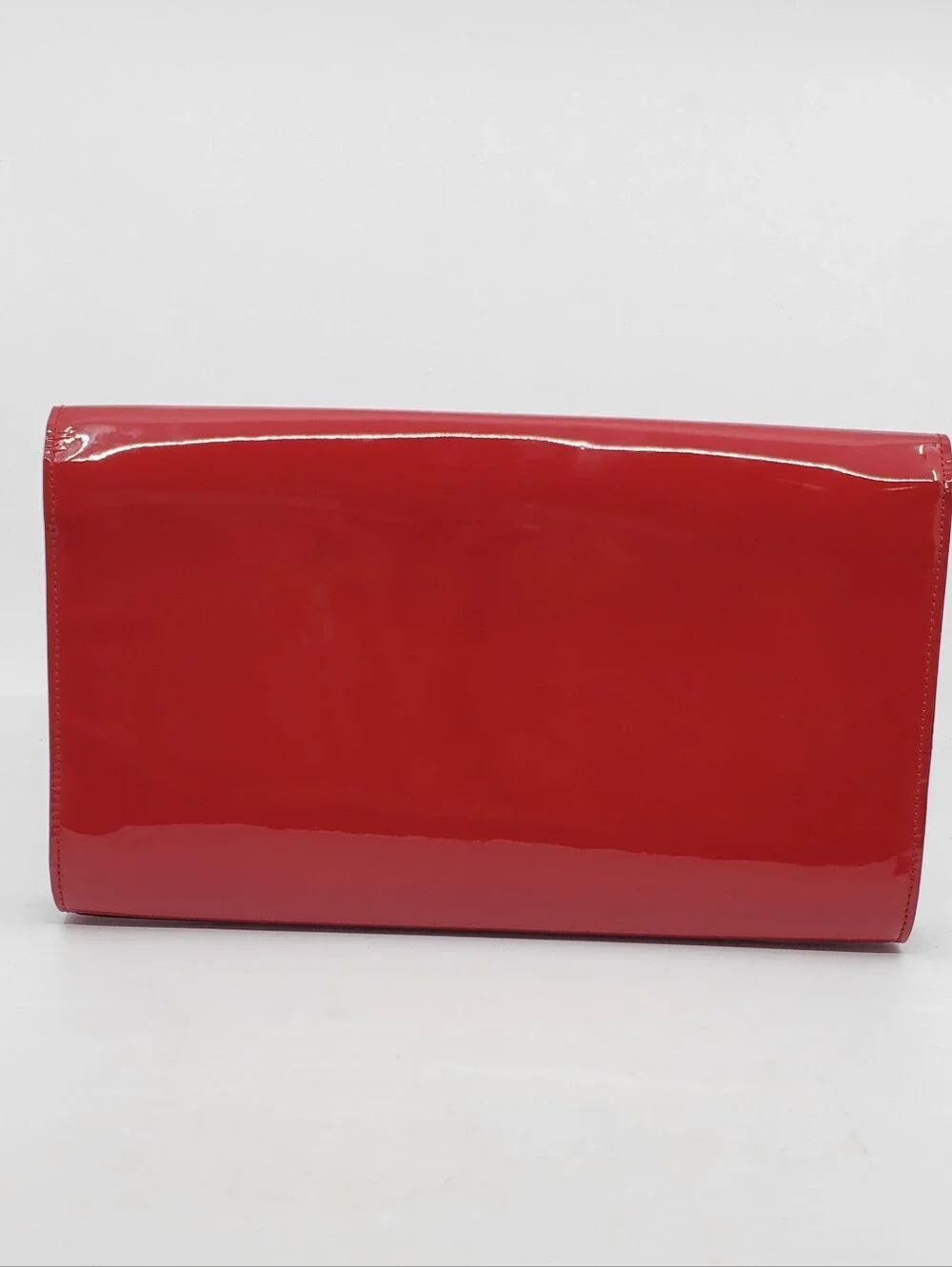 YSL Textured Patent Monogram Large Belle De Jour Clutch Red - Picture 3 of 16